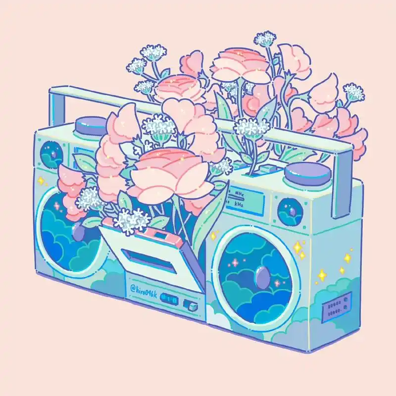 适合新手临摹的清新治愈插画 hiro046k #插画 #画画 - 抖音