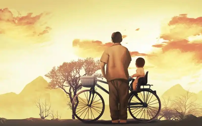 幸福的父子唯美句子