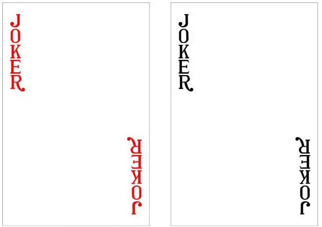 joker卡片的中间,要求人物的身体要在正中间,大小要和扑克牌里大王里