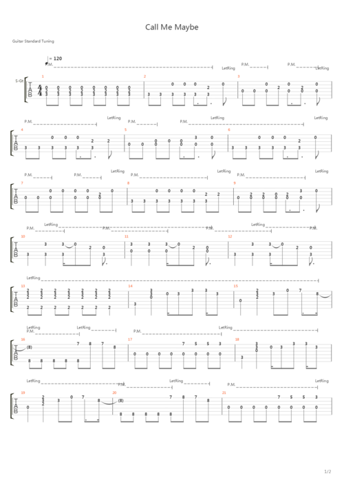 call me maybe吉他谱