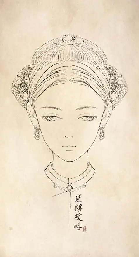 古代美丽妃子 strong>简笔画 /strong>古代人物简笔画