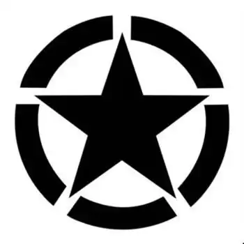 后视镜改装饰贴花 二战五角星车贴 反光贴膜 13cm*13cm黑色