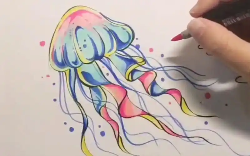 分享一篇考研绘画水母教程,它的形状和颜色都非常独特, 在这篇教程中