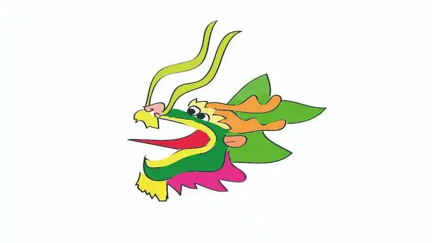 简笔画龙头龙尾涂色