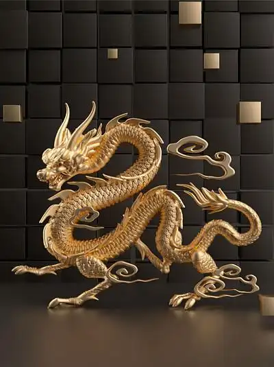 i>c /i> i>4 /i> i>d /i>立体龙抬头中国龙形象模型
