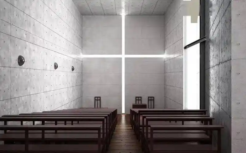 光之教堂,作为建筑大师安藤忠雄"教堂四部曲之一",它被认为是日本建筑