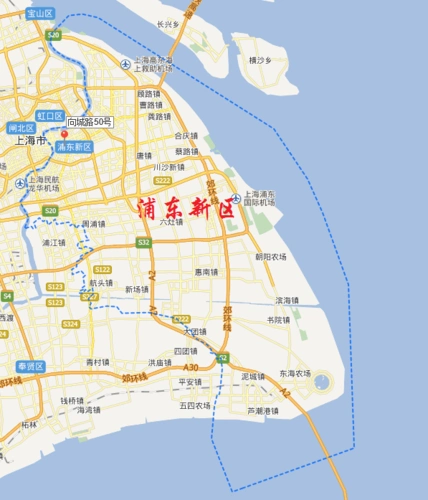 向城路50号属于上海市浦东新区,附位置示意图