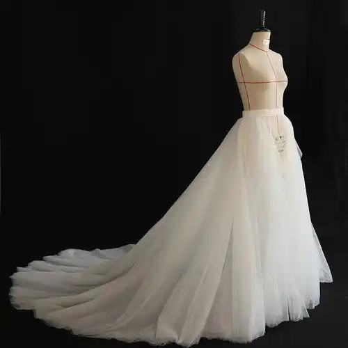 新娘结婚可拆活动拖尾网纱多层婚纱半身蓬裙婚纱