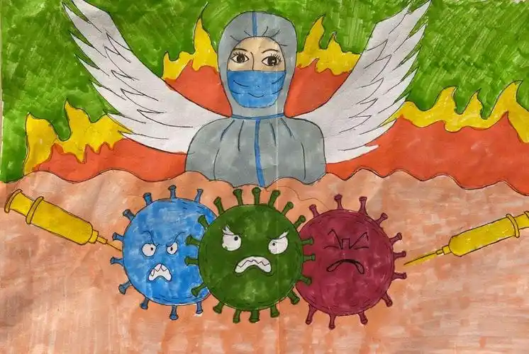童画战"疫" 向英雄们致敬!——瞿溪一小二年级