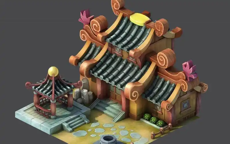 【3dmax建模】零基础制作常见的古风游戏场景 | 建筑建模 布线技巧