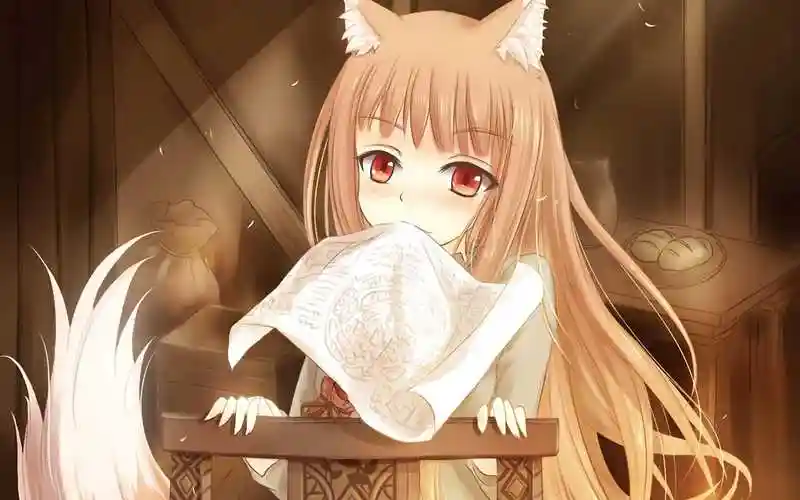 狼少女贤狼赫萝 动漫电脑壁纸,萌娘资源站