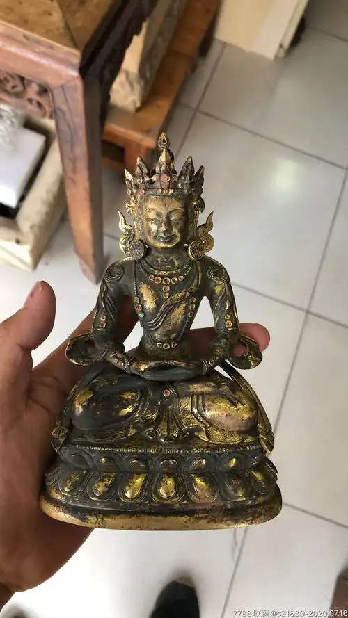 乾隆铜鎏金无量寿佛_铜像/铜佛像_广云斋【7788收藏__收藏热线】