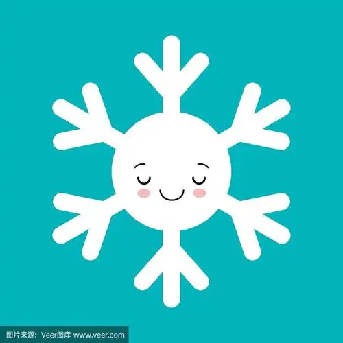 可爱的雪花笑脸人物.有趣的圣诞涂鸦.