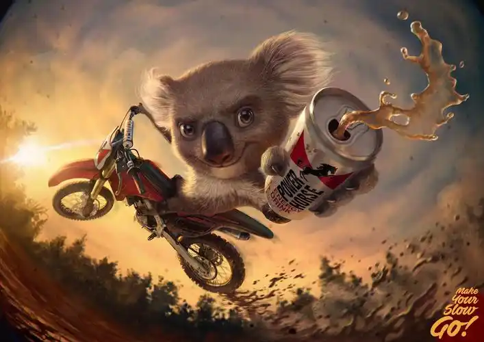 爱沙尼亚powerhorse饮料平面广告设计