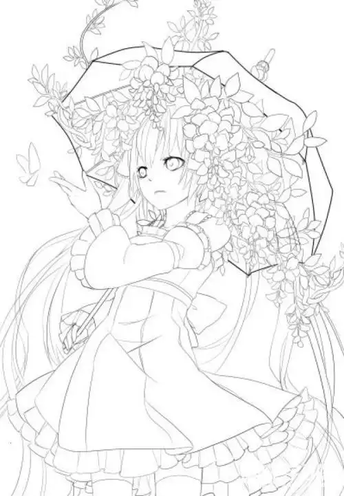 动漫少女铅笔画图片大全 3.素描图片动漫女生绘画作品 4.