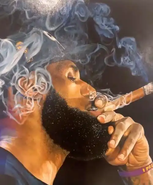 詹姆斯收到去年夺冠经典抽雪茄画像并致谢魔法般的作品