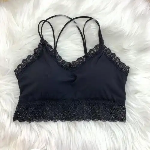 冰丝无痕内衣钢圈交叉肩带抹胸舒适透气蕾丝抹胸