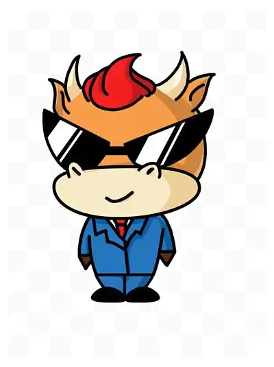 牛宝宝卡通手绘 i>西 /i> i>装 /i> i>领 /i> i>带 /i>墨镜牛老板牛年