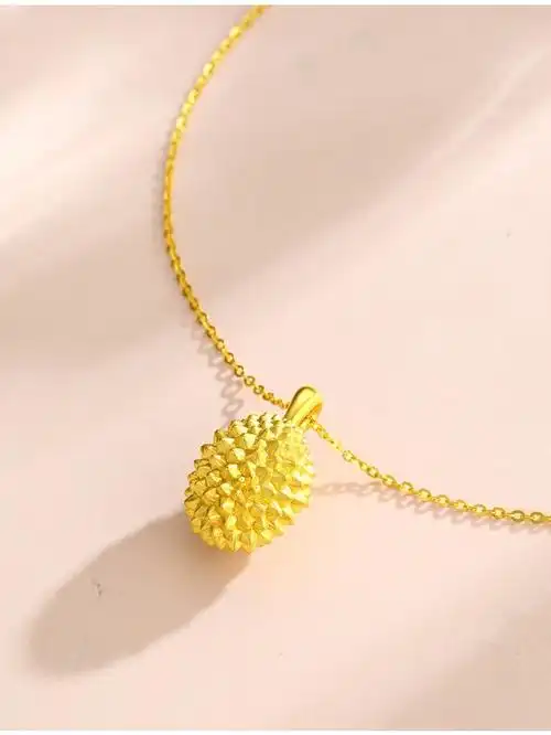 老凤凰黄金吊坠999足金榴莲(留恋)3d硬金坠子金项链送女友生日礼物 b