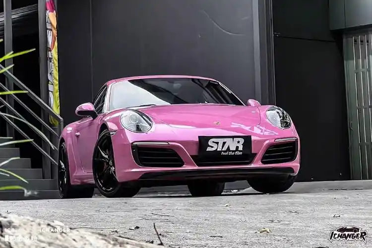 保时捷911-ichanger改色膜郁金香粉,充满唯美意境的粉色系_品质