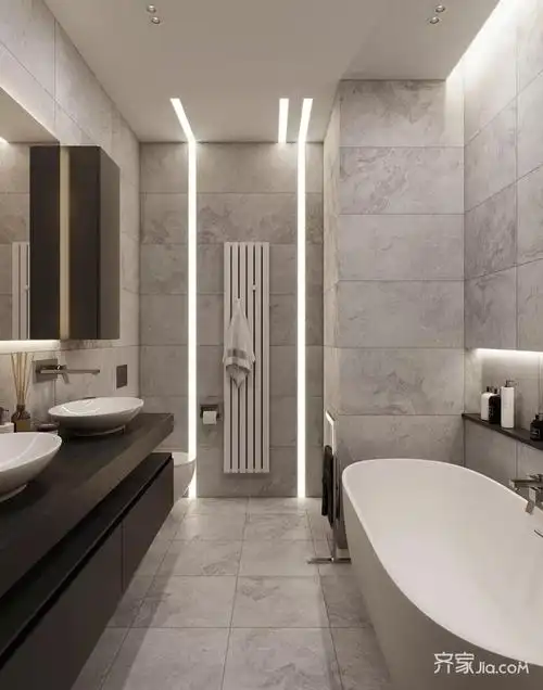 138现代四房装修效果图,营造轻奢之美(黑白灰)装修案例效果图-齐家网