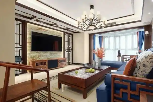 小户型简洁新中式客厅,独爱新中式客厅-爱玩科技