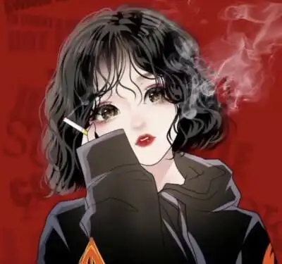动漫女头像抽烟