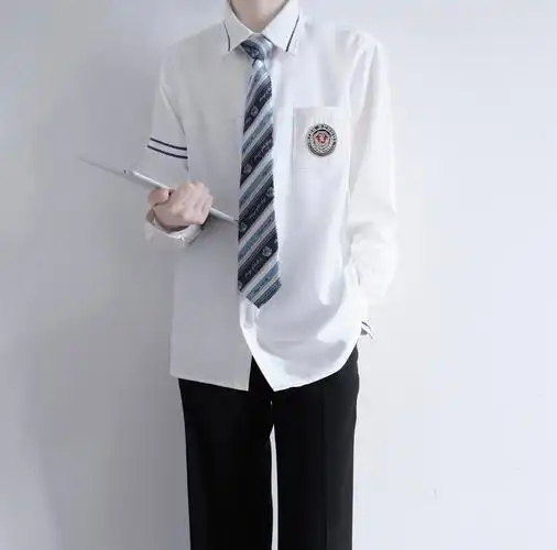 dk班服日正统男学生衬衫长袖制服秋季学霸原创衬衫