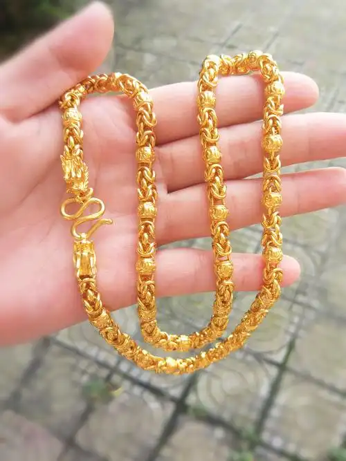 券大全—黄金项链男款箴言龙骨链9999足金链子金包银项链粗款男士大气