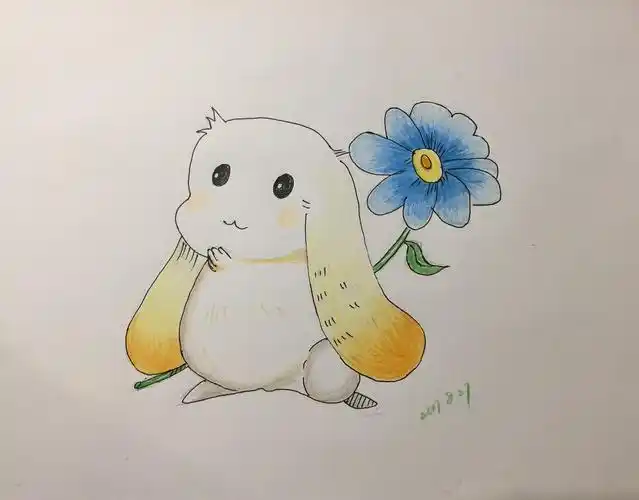 学画呆萌垂耳兔