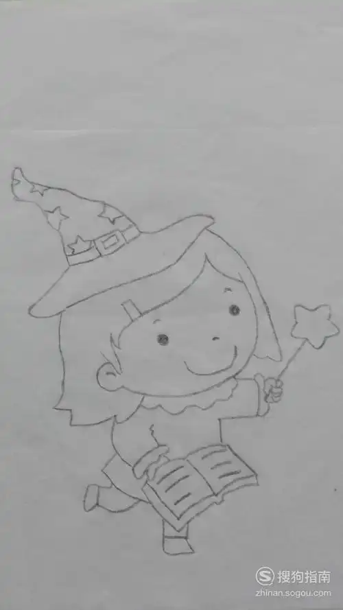 可爱的小魔女简笔画