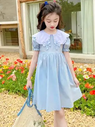 凡逸芙童装女童夏装连衣裙2023新款洋气时髦儿童公主裙女孩夏季甜美