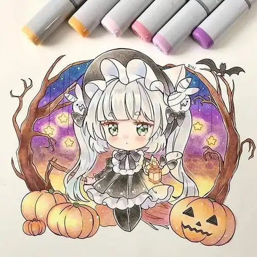 马克笔q版卡哇伊q版马克笔手绘是不是小可爱们心里的爱呢快来瞧瞧吧