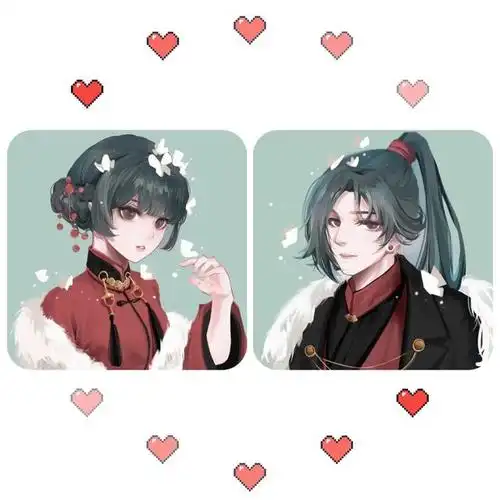 手绘情侣头像|唯美古风动漫卡通情侣头像