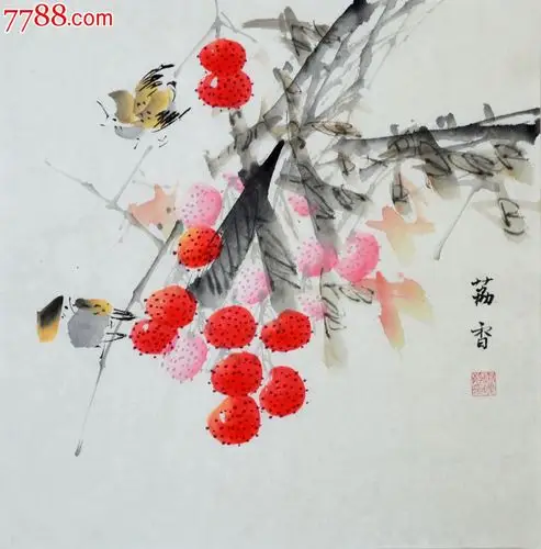 小品花鸟画荔枝_第1张