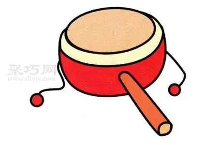 拨浪鼓画法简单又漂亮来学拨浪鼓简笔画