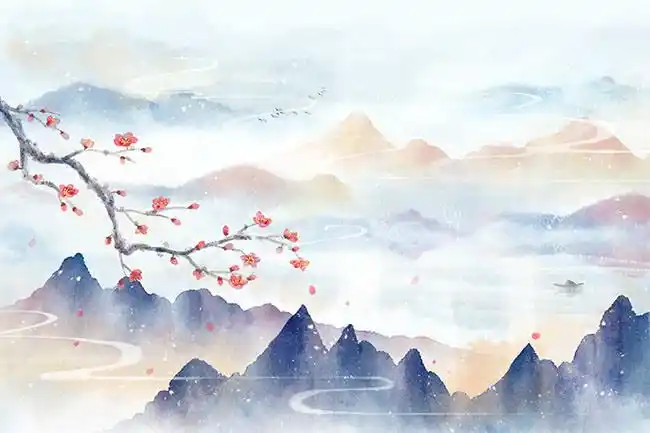 中国风水墨古风海报背景图片