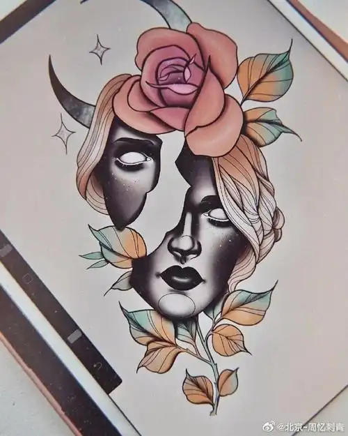 今日纹身图案分享欧美风纹身#纹身分享##纹身设计##欧美纹身