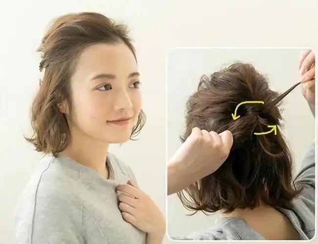 齐肩短发发型扎法(2022年新款短发扎发教程)