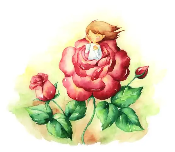 卡通,插画梦幻世界 小女孩 拇指姑娘 图06