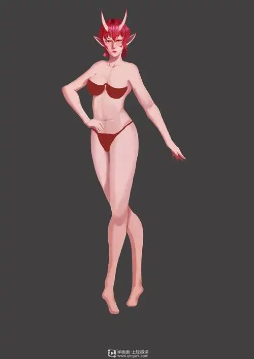 游戏原画设计培训课程之女性人体细化练习