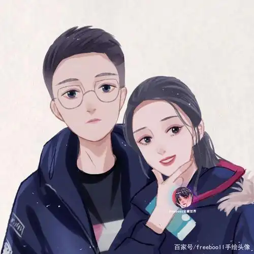 手绘微信头像定制‖水彩写实系列,甜甜少女,温柔幸福情侣头像!