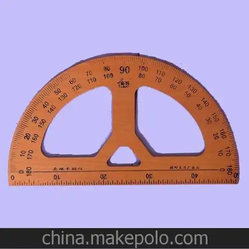 厂家供应优质木质教学半圆仪 50cm量角器 办公用品特价直销