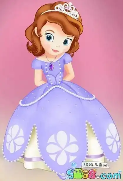 小公主苏菲亚的简笔画彩色步骤