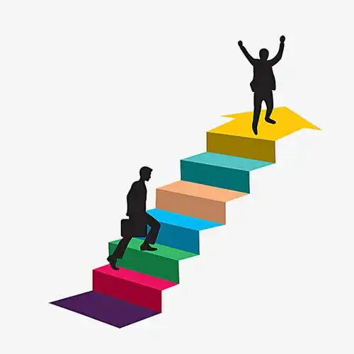 彩色台阶和人物