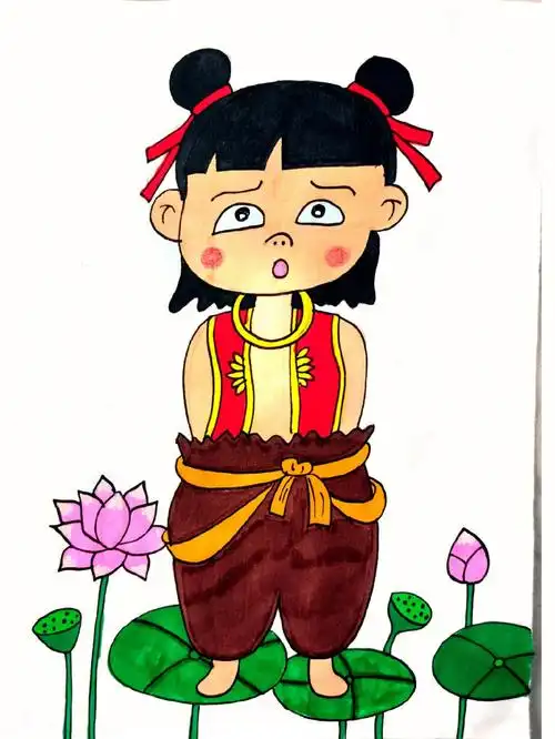 哪吒简笔画,我是小妖怪逍遥又自在 #哪吒之魔童降世  #哪吒简笔画