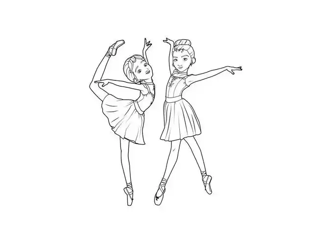 跳芭蕾的小女孩简笔画图片