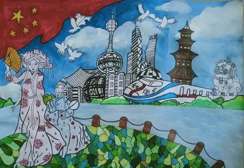 伟大历程,壮丽画卷——琼海市第一小学2019-2020年三～六年级国庆绘画