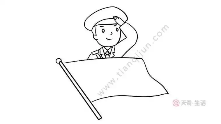 14张向国旗敬礼的军人叔叔卡通简笔画大全14张向国旗敬礼的军人叔叔