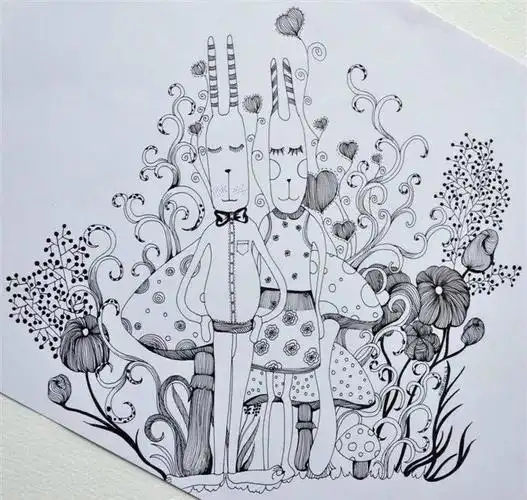 创意素材|儿童线描画优秀作品,学习创作的好素材